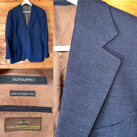 Suitsupply Other - $499 Suitsupply Lazio slim fit Suit jacket 42R mid blue VBC fabric